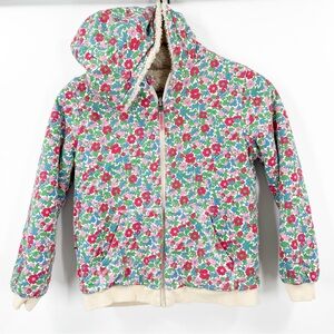 Mini Boden Floral Hooded Jacket in Pink, Green, Blue